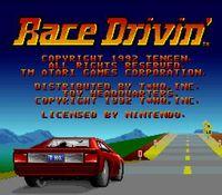 une photo d'Ã©cran de Race Drivin sur Nintendo Super Nes